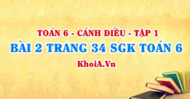 Bài 2 trang 34 SGK Toán 6 tập 1 Cánh Diều